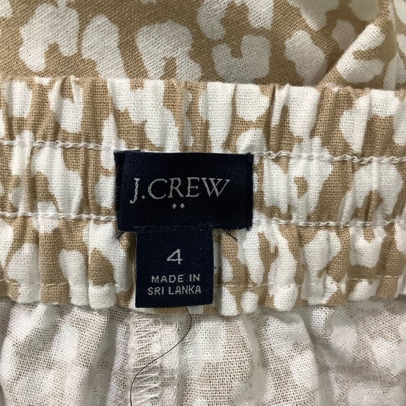 J. Crew Factory Linen Blend Leopard Print Drawstring Tapered Pant - Picture 5 of 8